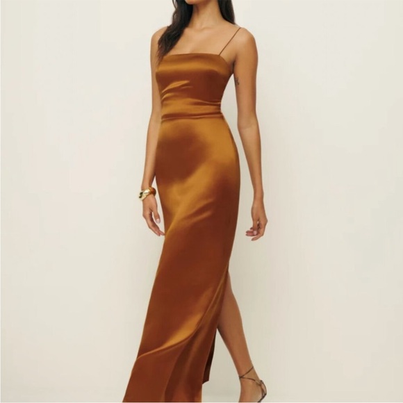 NWT Reformation Frankie Silk Maxi Dress - Picture 4 of 13